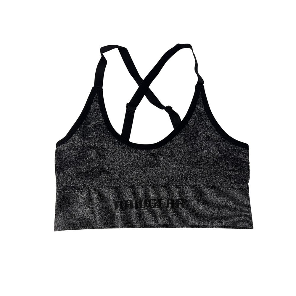 RAW WOMEN'S CAMO BLACK SPORTS BRA SIZE MEDIUM NEW